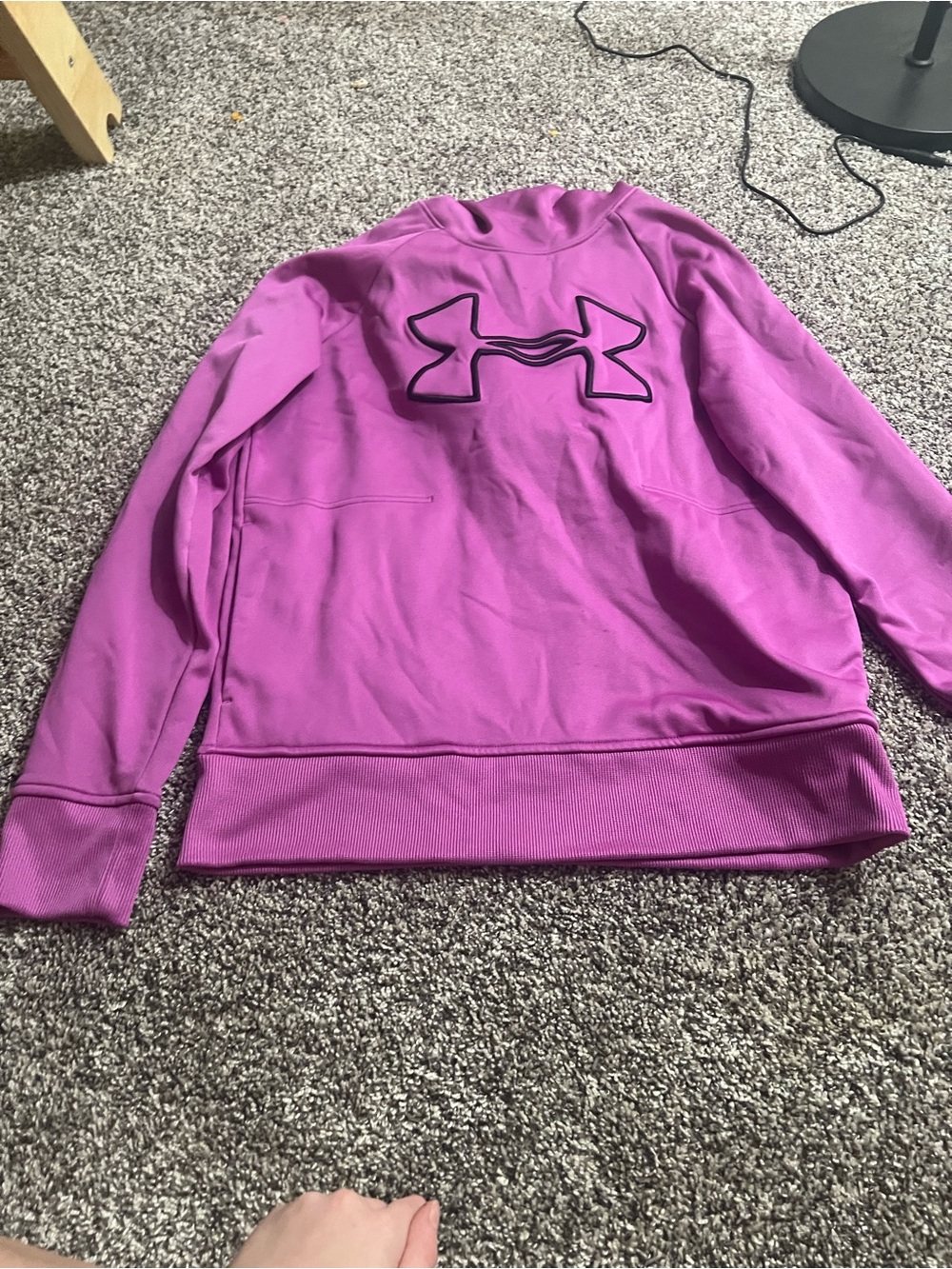 Under Armour Kids Purple Pullover Hoodie with Logo
